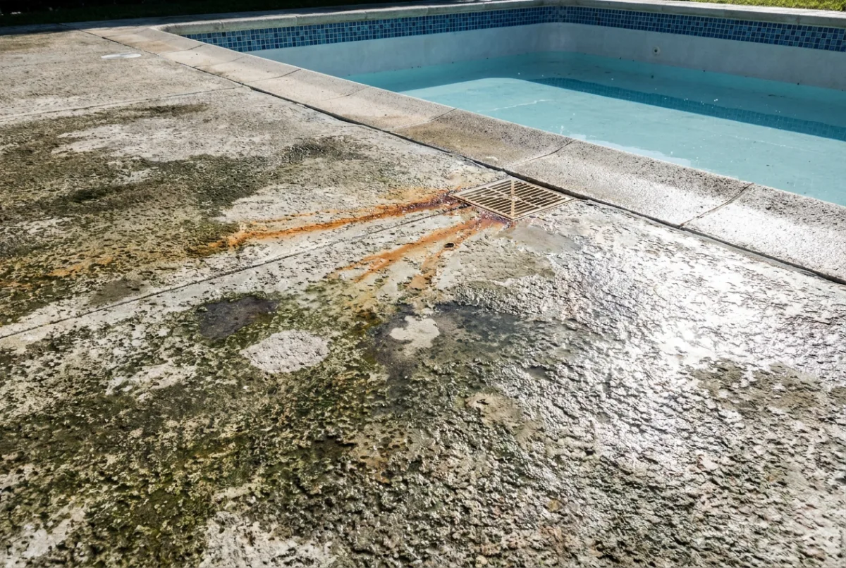 Illustrative image: Pool deck power washing before